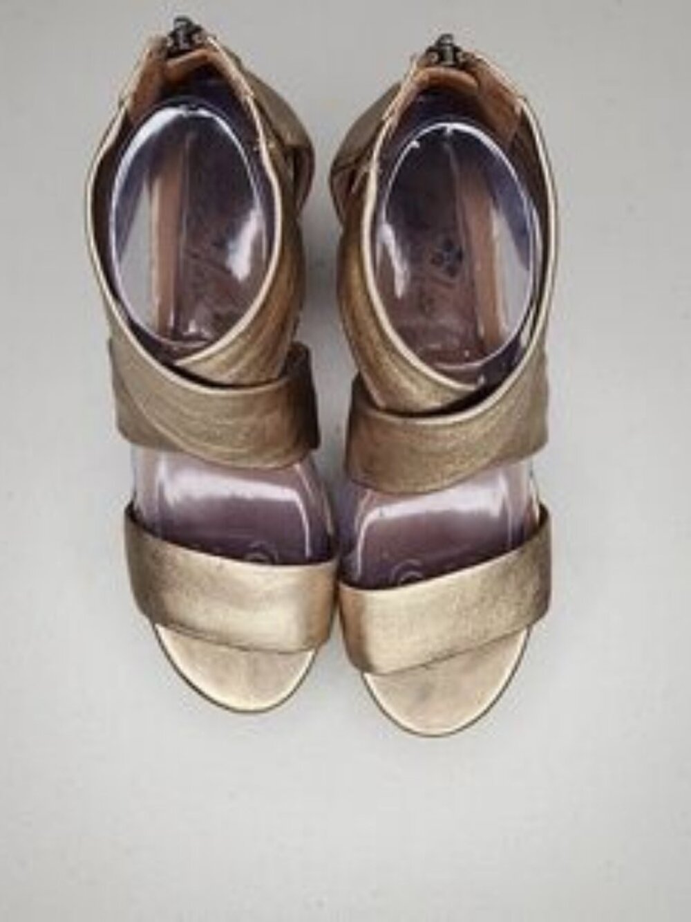 PATRICIA NASH Leather Wedge Espadrille Sandals Antique Gold 8 M US  38 EU - Picture 6 of 8
